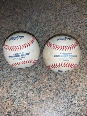 2x MLB Major League Official Rawlings Baseballs Used Toronto Blue Jays Practice